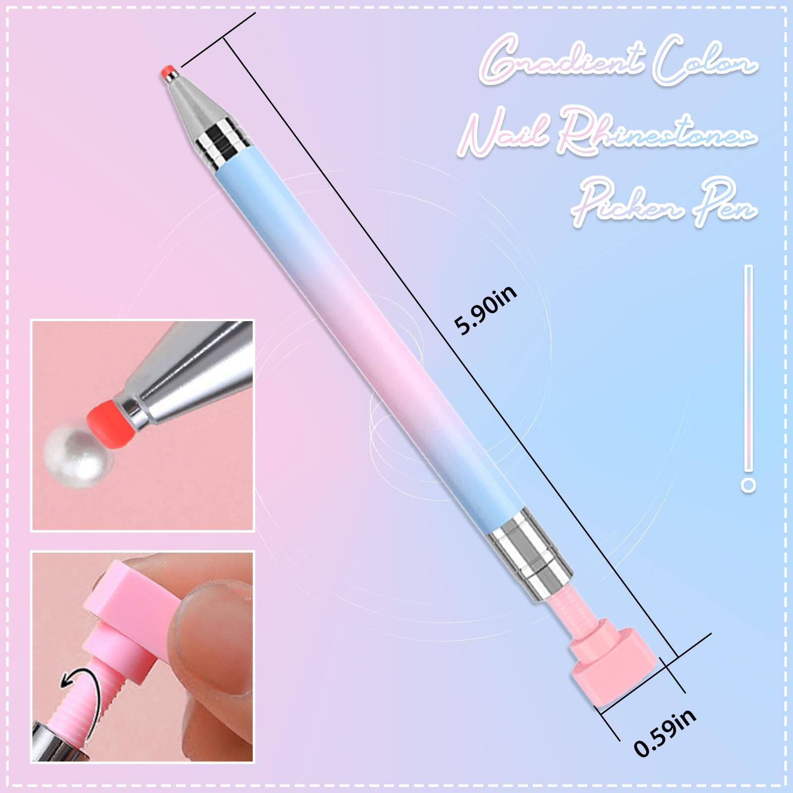 Gradient Color  
Nail Rhinestones  
Picker Pen  

5.90in  
0.59in