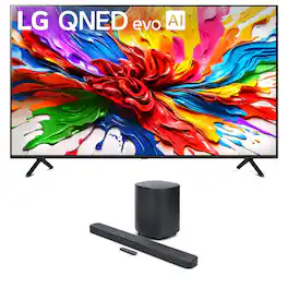 LG - 65QNED92AUA 65 Inch 4K QNED Mini LED evo AI Smart TV with a JBL BAR-500-MK2 Dolby Atmos Soundbar (2025)