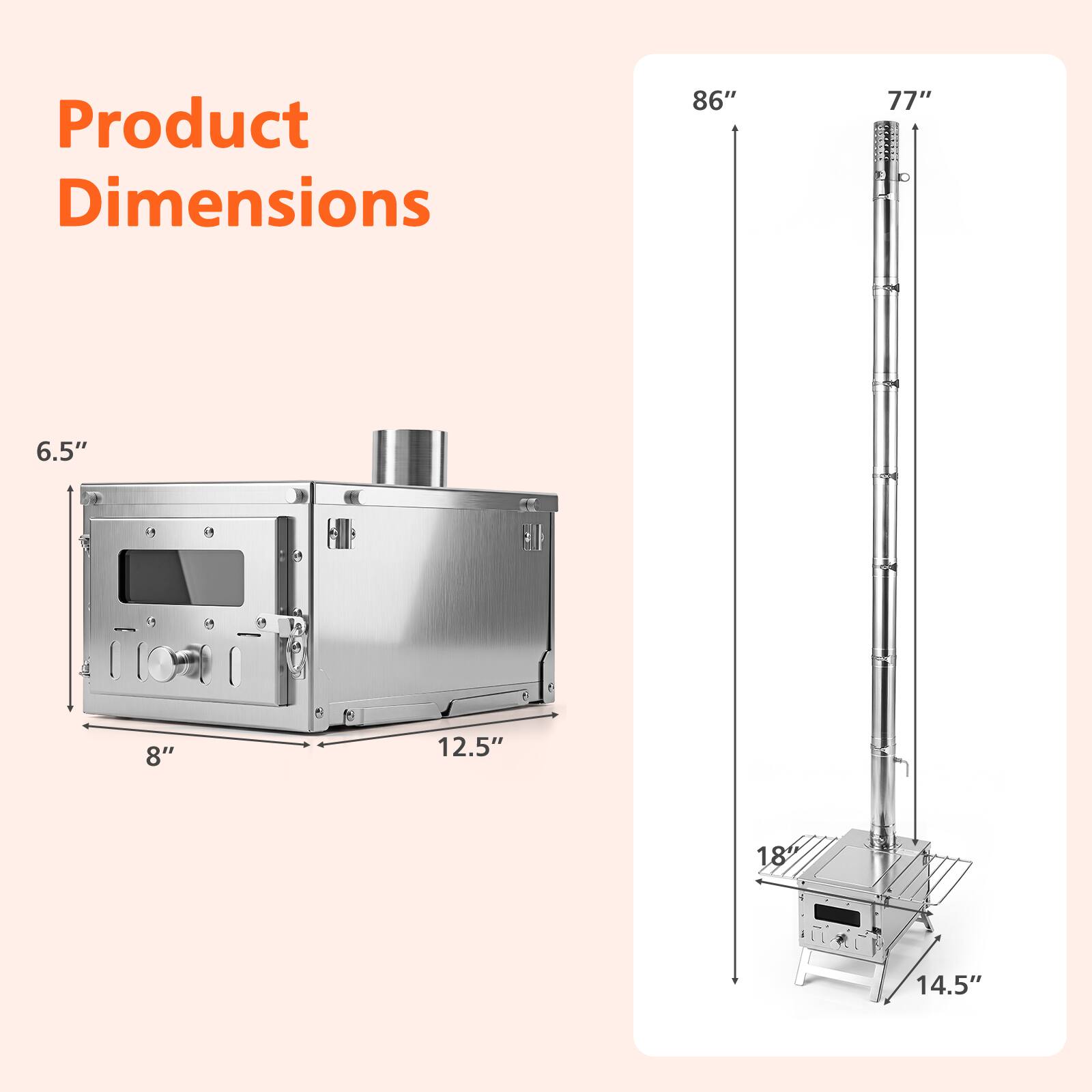 Product Dimensions

86"  
77"  
6.5"  
8"  
12.5"  
18"  
14.5"