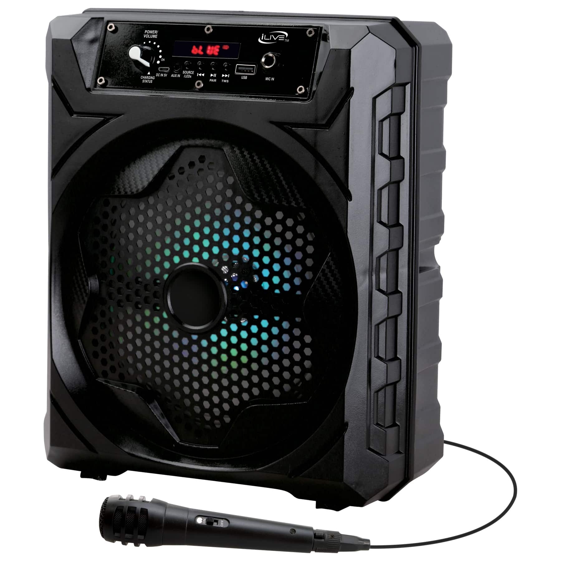 Front. iLive - Bluetooth Tailgate Speaker with FM Radio - Black.