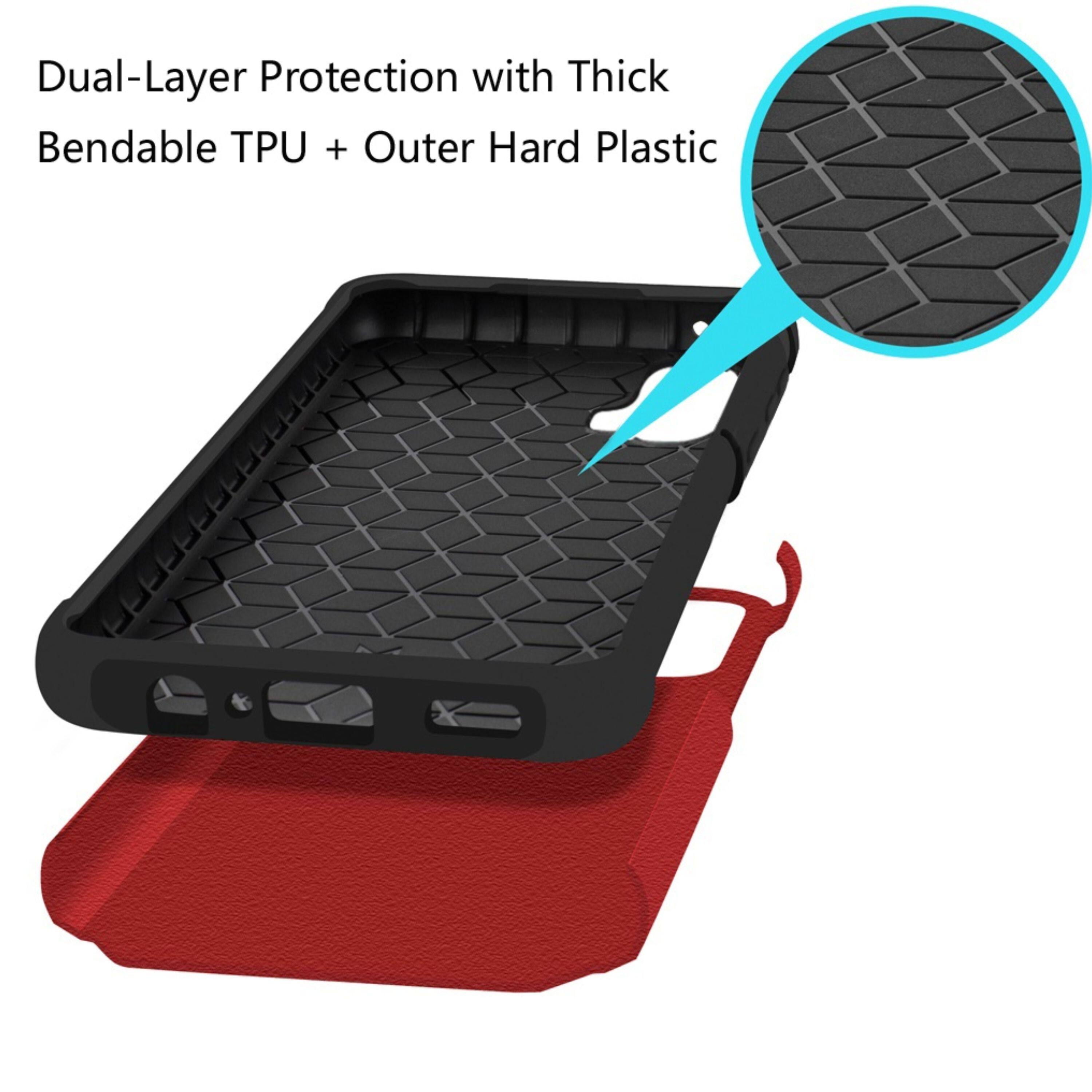 Dual-Layer Protection with Thick Bendable TPU + Outer Hard Plastic