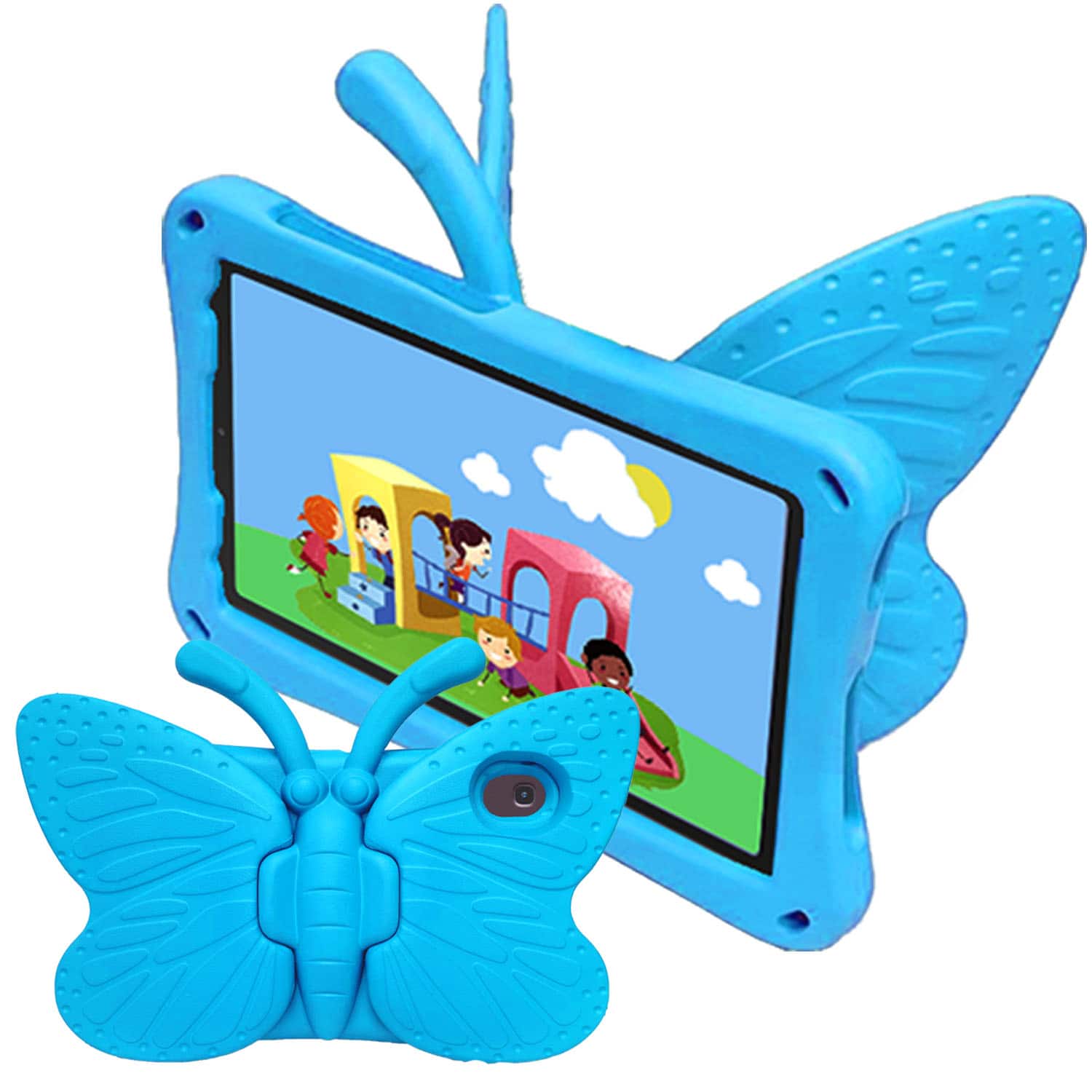 Dteck - For Samsung Galaxy Tab A8 2022 10.5-inch Kid Case Butterfly Kickstand Light EVA Full Body Drop Protective Cover - Blue