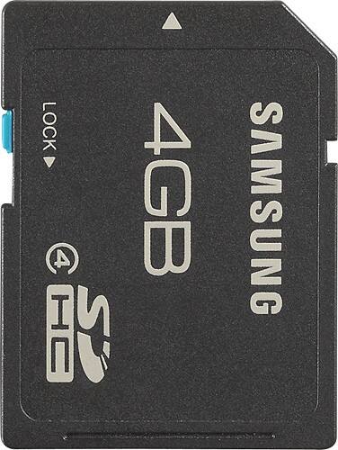 Front Standard. Samsung - High Speed 4GB Secure Digital High Capacity (SDHC) Class 4 Memory Card.