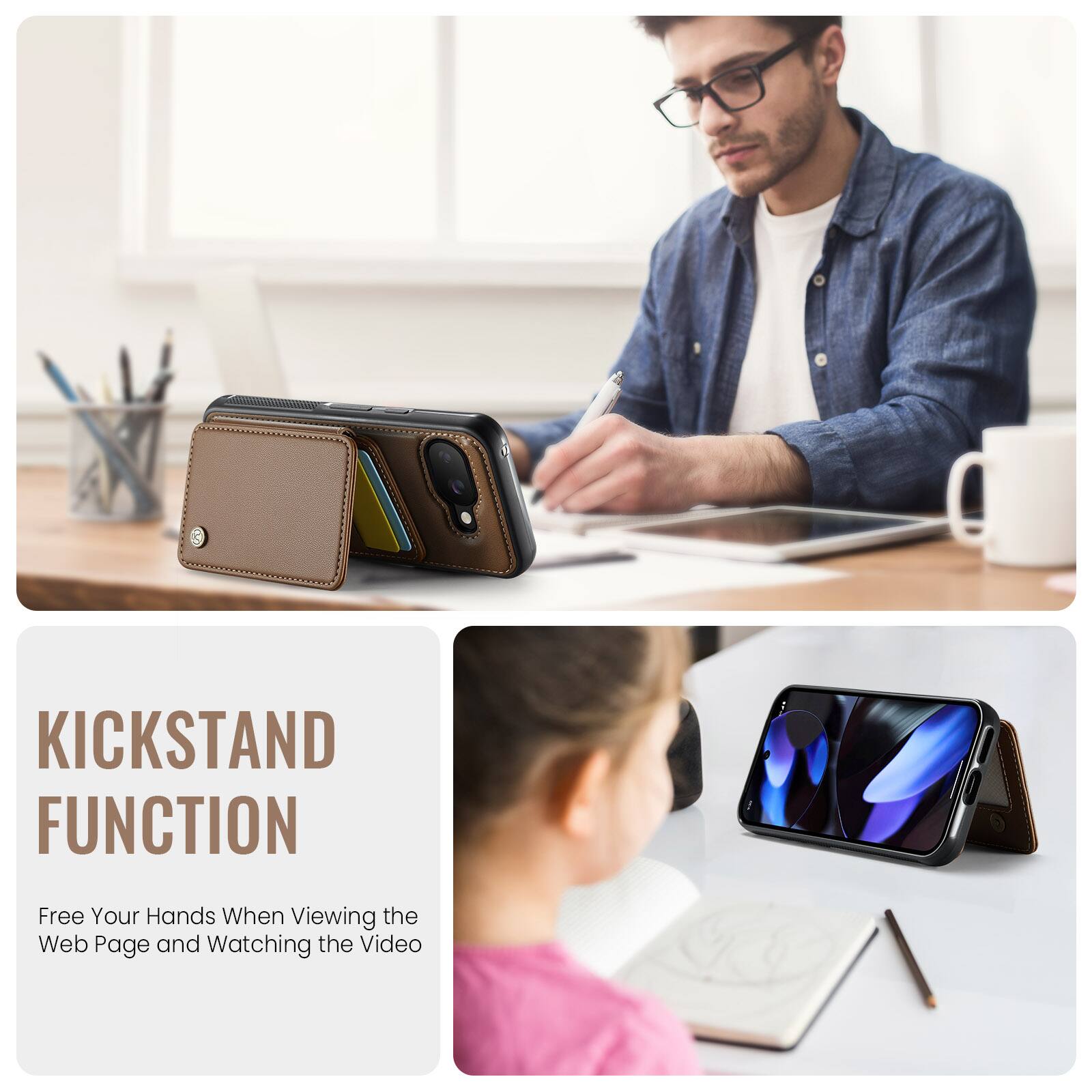 KICKSTAND FUNCTION  
Free Your Hands When Viewing the Web Page and Watching the Video