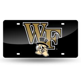 Rico Industries - Wake Forest Demon Deacons Black Mirrored Laser Cut License Plate Laser Tag - Multi