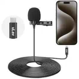 MOVO - USB-C Wired Omnidirectional Lavalier Clip On Microphone for iPhone 15