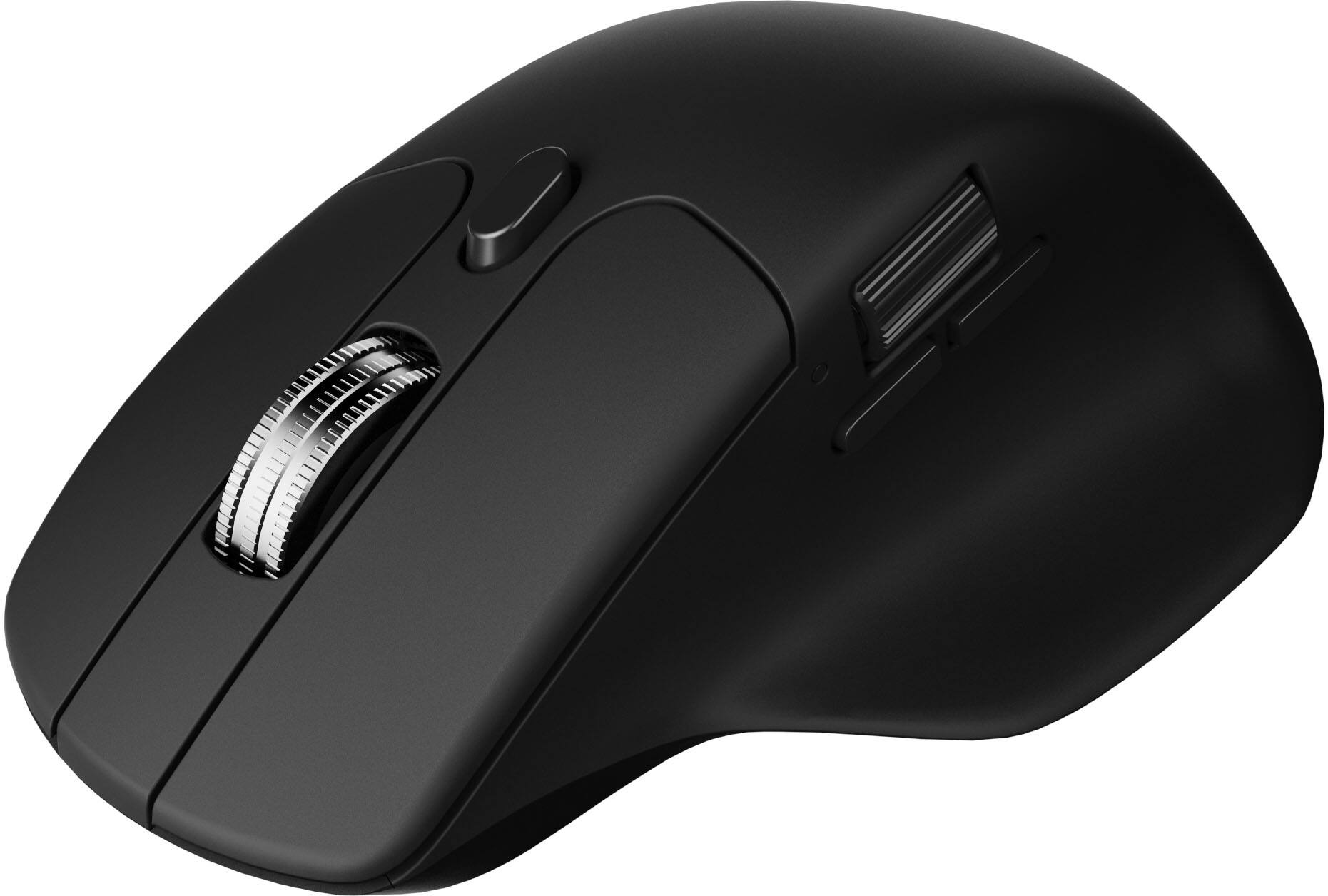 Alt View 5. Keychron - M6 Ergonomic Wired & Wireless Laser Mouse w/ Macro Button & Fast-Scrolling Metal Wheel, For Windows PC & Mac - Black.