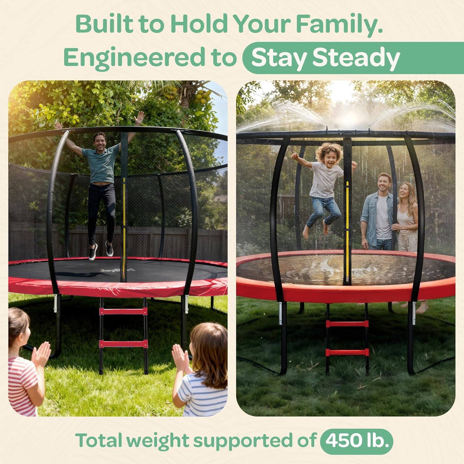 Built to Hold Your Family. Engineered to Stay Steady. Total weight supported of 450 lb.