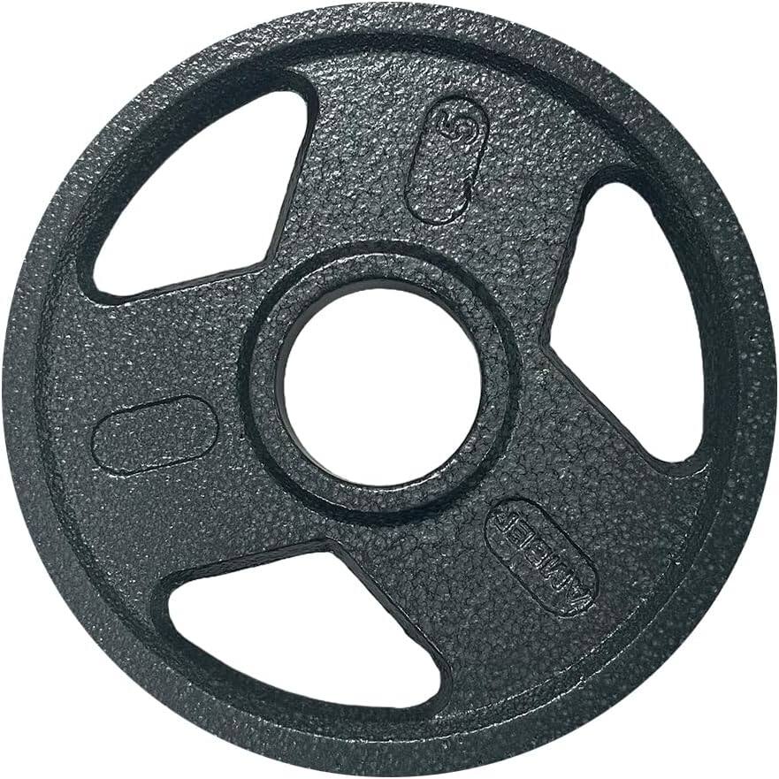 Alt View 2. Amber Sporting Goods - Tri-Grip Cast Iron Weight Plates for Strength Training, Rust Resistant, Ideal for Squats & Lifts, 5 lb Pair - black.