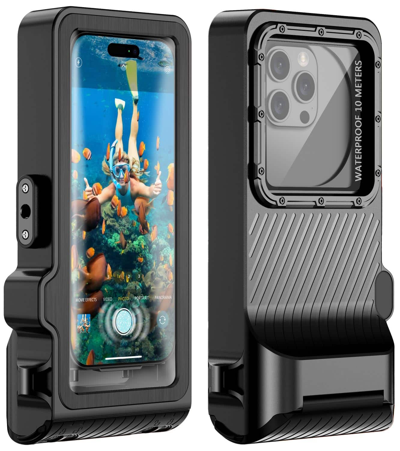 METALTON - Waterproof Phone Case For Snorkeling Underwater Touchscreen Housing Universal Photo video Diving Pro Max Ga - Black