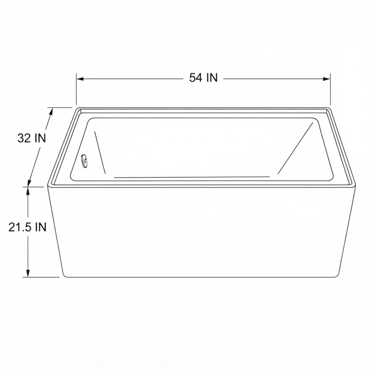Left. Loheer - Loheer 54 x 32 Inch Acrylic Alcove Soaking Bathtub with Apron Front Left Drain White - Glossy White.