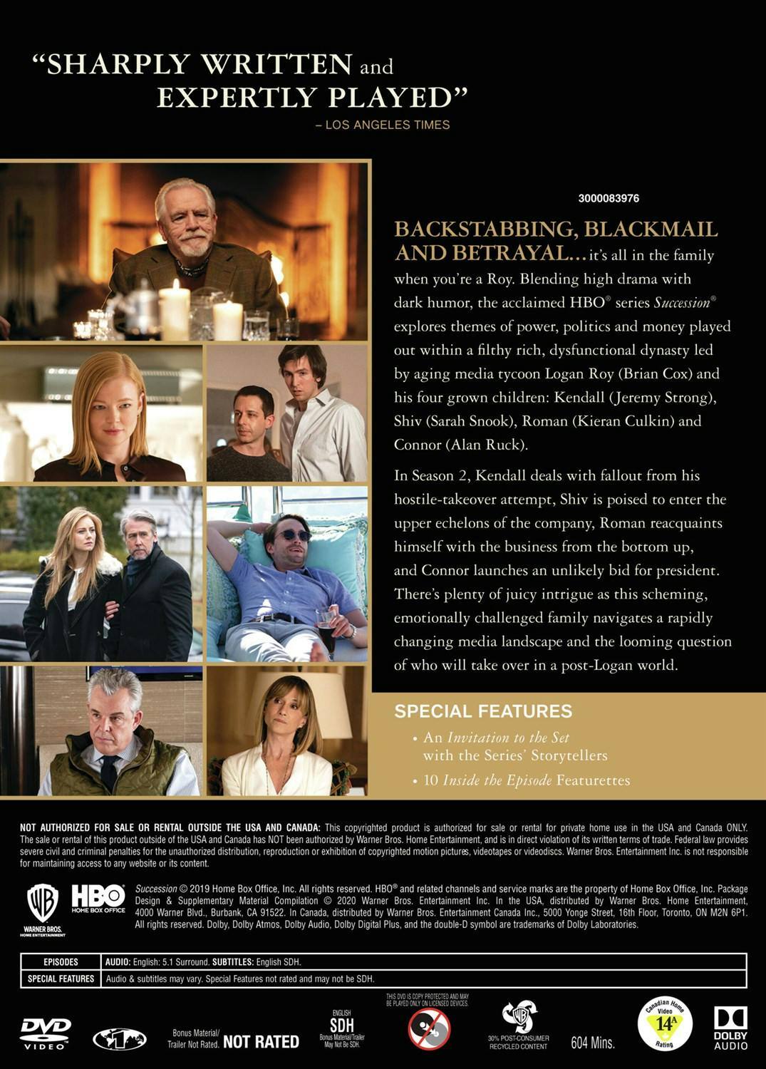 Back. Succession: The Complete Second Season (Box Set) [DVD].