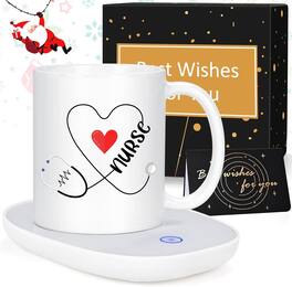 Schertz - Coffee Mug Warmer Set – 11oz Nurse Mug, Smart Coaster - White