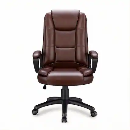 Front. Frangdom - Heavy Duty Ergonomic High Back Executive Office Chair - Brown 400lbs Big Tall Heavy Duty Design Ergonomic.