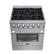 Alt View 3. Forno Appliances - 30 in. Wide 4 Burner Marco 4.32 Cu. Ft. Freestanding Dual Fuel Convection Range with Dual Ring Burner - Silver.