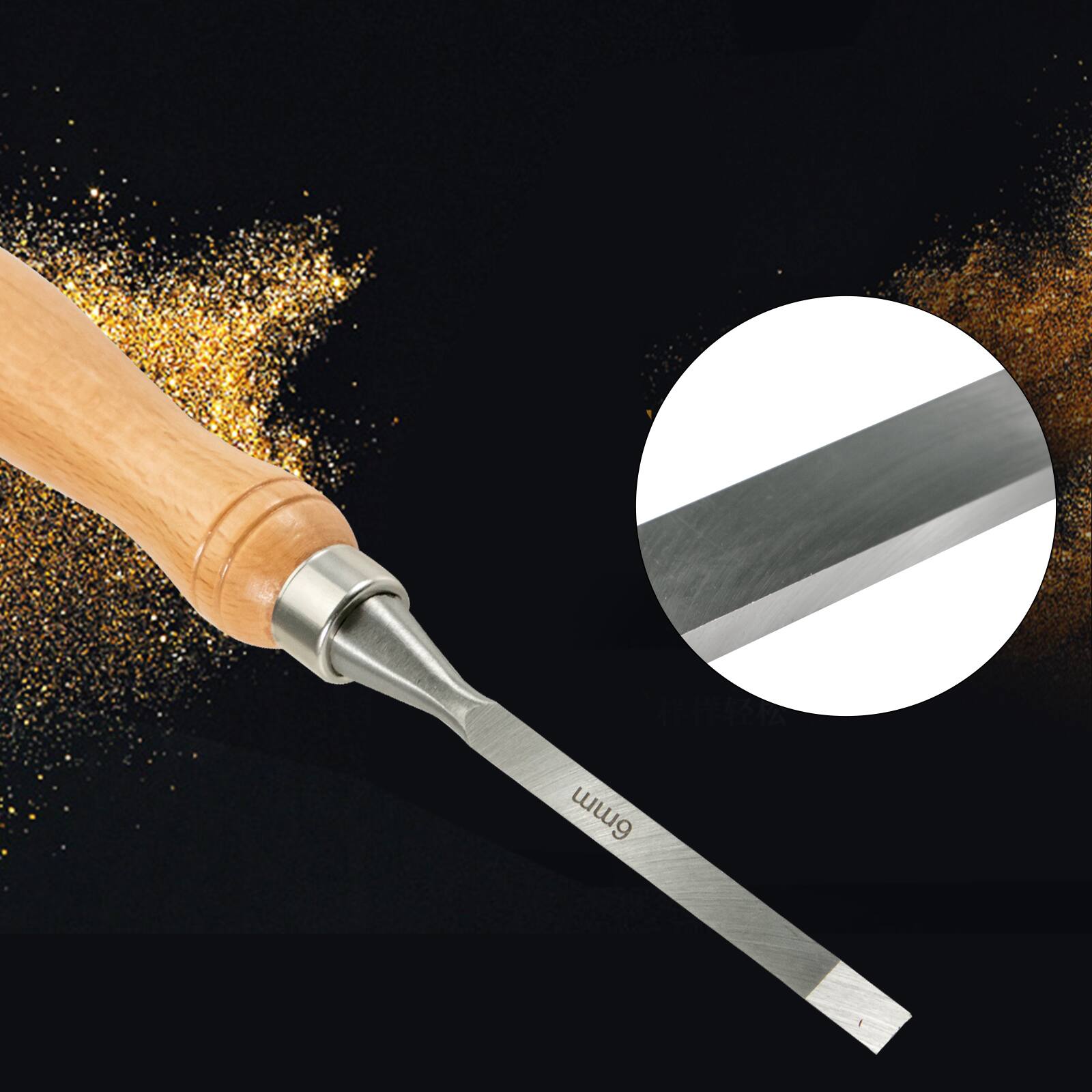 Angle. VEVOR - 12-Piece Wood Lathe Chisel Set, 3.75" Blade, Woodworking & Carving Tools with Wooden Case for Furniture & Root Crafting - Original steel color + Wooden color.