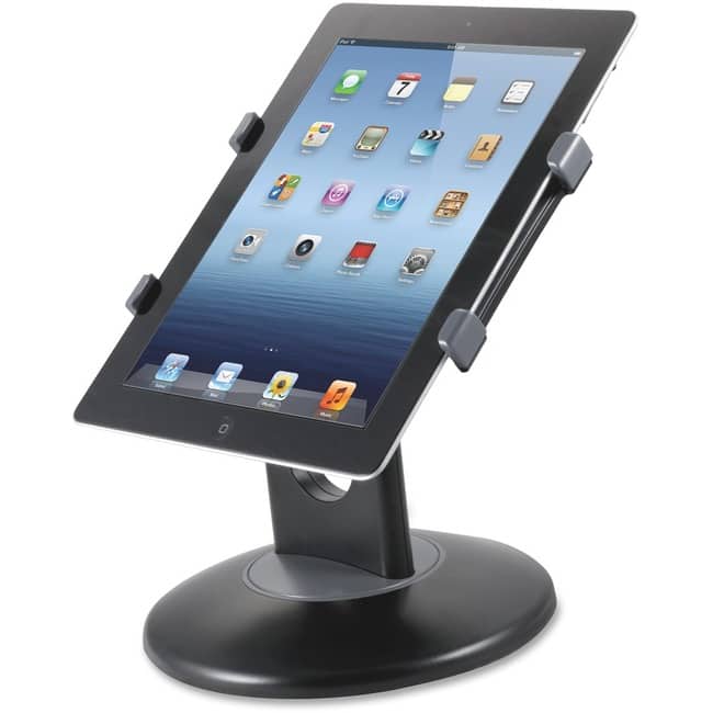 KanTek - Adjustable Tablet Stand with Swivel Base - Horizontal, Vertical - 7.5" Height x 7.5" Width x 2.5" Depth - ABS - Black