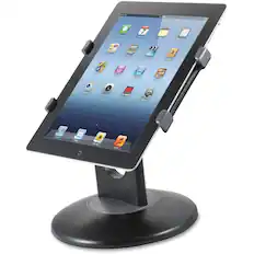 Front. KanTek - Kantek Adjustable Tablet Stand with Swivel Base - Horizontal, Vertical - 7.5" Height x 7.5" Width x 2.5" Depth - ABS - Black.