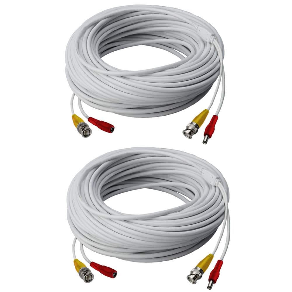 Video Power Cable for Lorex Security Camera Systems 120 Feet 2 Pack - White