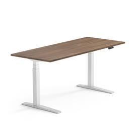 FlexiSpot - E7Pro 72''W Electric Adjustable Standing Desk, Black /White - Walnut