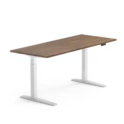 Front. FlexiSpot - FlexiSpot E7Pro 72''W Electric Adjustable Standing Desk, Black Walnut/White - Walnut.