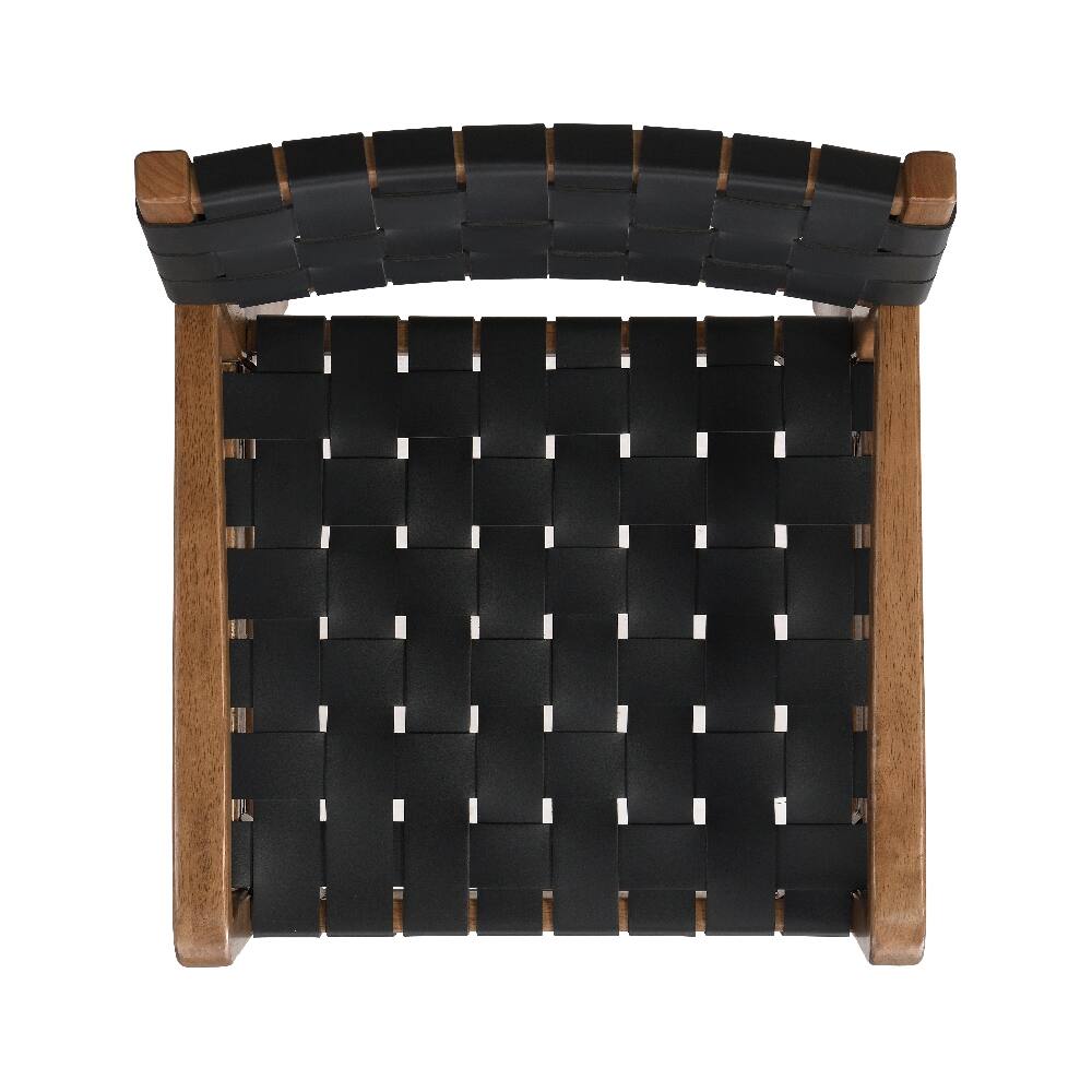 Alt View 3. Loheer - Loheer PU Leather Dining Chairs Set of 2 Industrial Modern Rubberwood Black - Black.