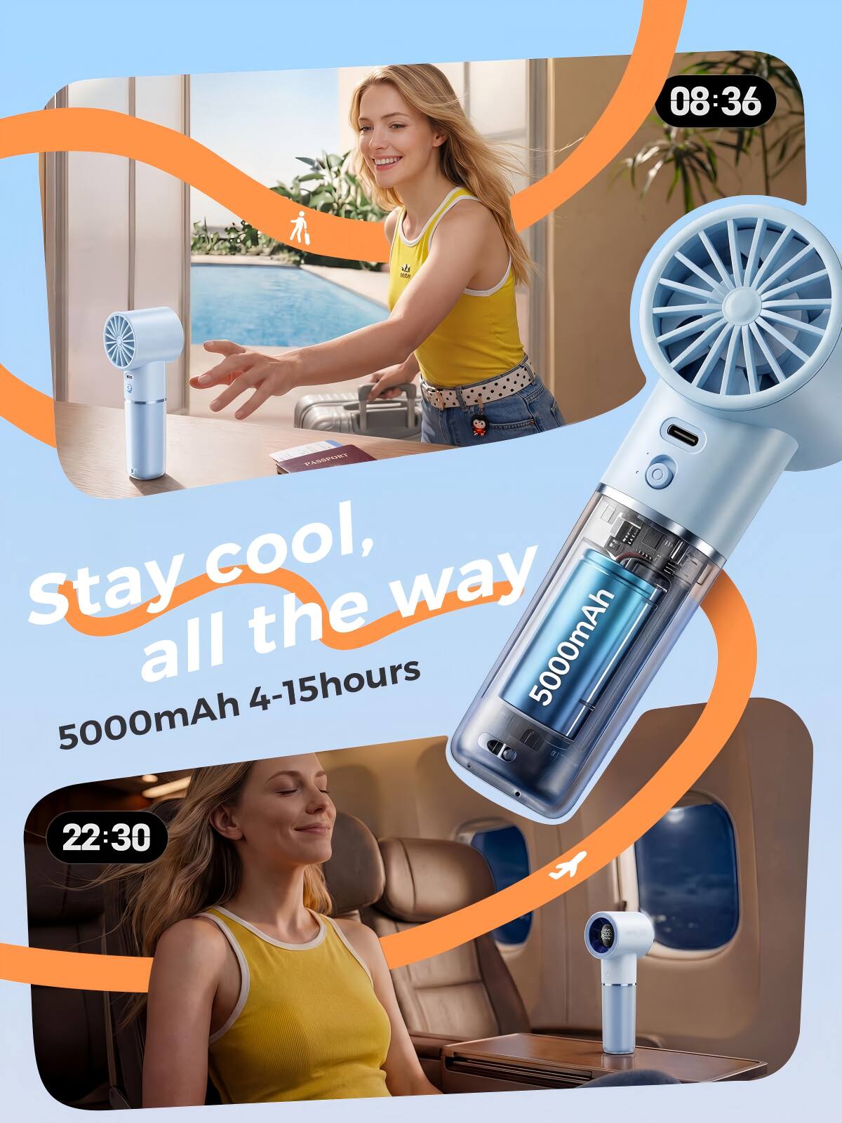 08:36 ad - AUE Stay cool, all the way 5000mAh 4-15hours 22:30