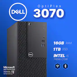 Dell - Refurbished Excellent - Optiplex 3070 Tower Computer-Intel i5-NVIDIA Quadro P620-16GB RAM-1TB SSD-Kybd & Mouse-Win 11 Pro - Black