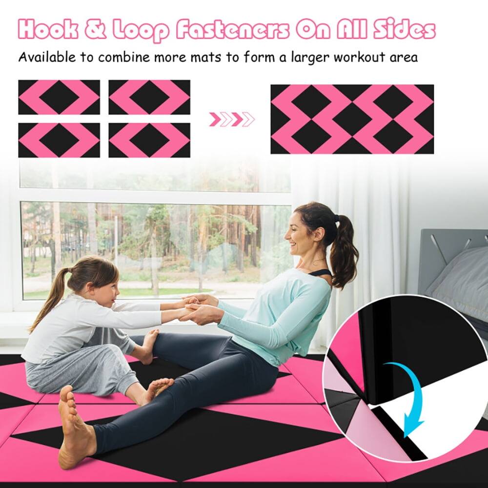 Hook & Loop Fasteners On All Sides  
Available to combine more mats to form a larger workout area