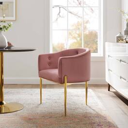 Savour Tufted Performance Velvet Accent Chair by Modway - Dusty Rose