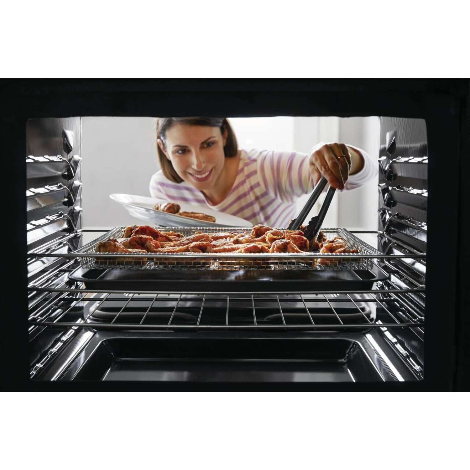 Alt View 13. Frigidaire - ReadyCook 24" Wall Oven Air Fry Tray for Select Frigidaire Wall Ovens - Silver.