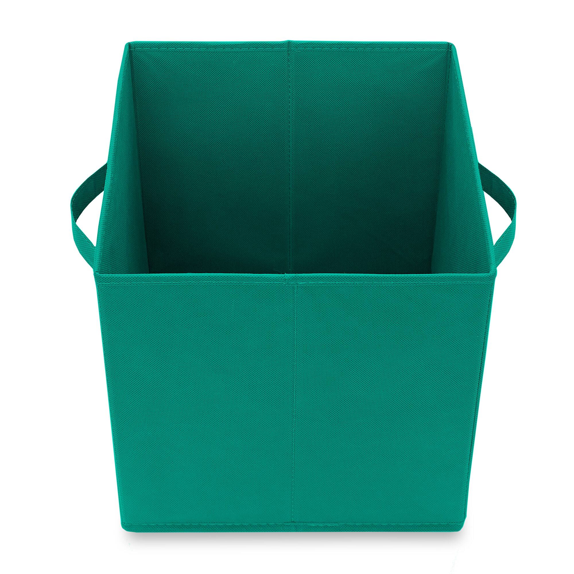 Alt View 3. Casafield - (Set of 6) Collapsible Fabric Cubes - Storage Bins - Teal.