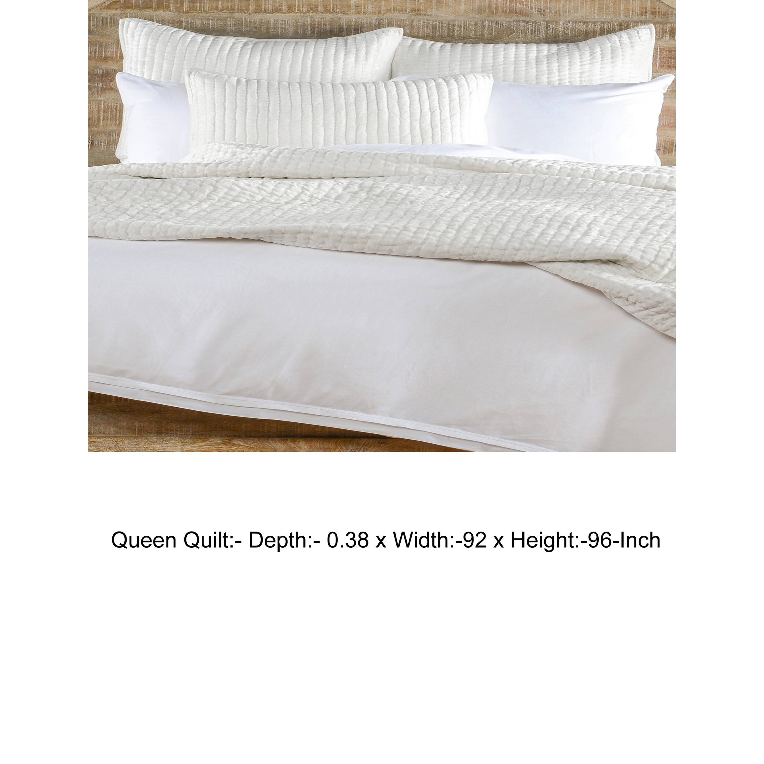 Queen Quilt:- Depth:- 0.38 x Width:- 92 x Height:- 96-Inch