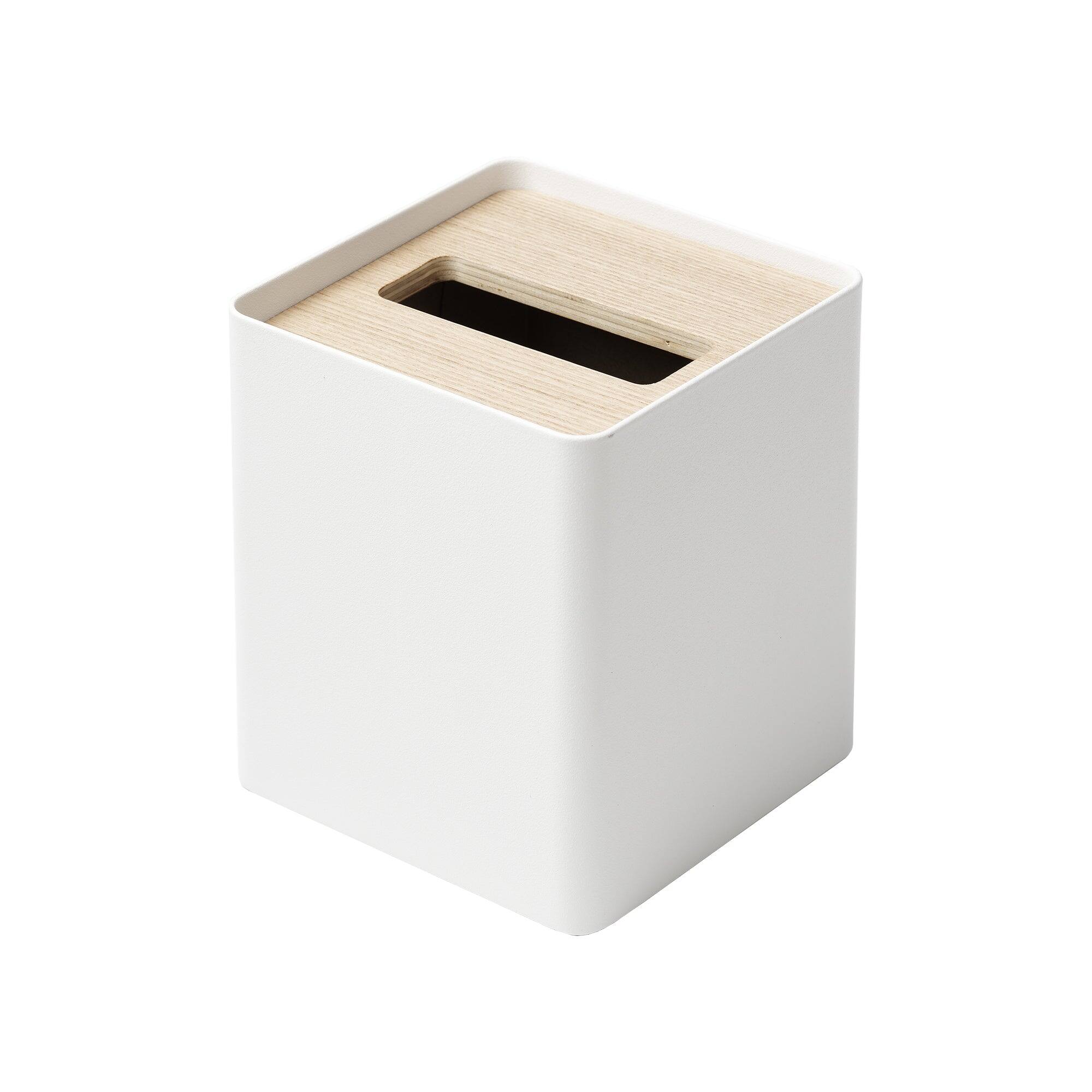 Alt View 7. Yamazaki Home - Tissue Box Cover - Square - Steel - Black, White.