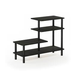 Furinno - Turn-N-Tube 3-Tier Side Display Rack, Espresso/Black - Espresso/Black