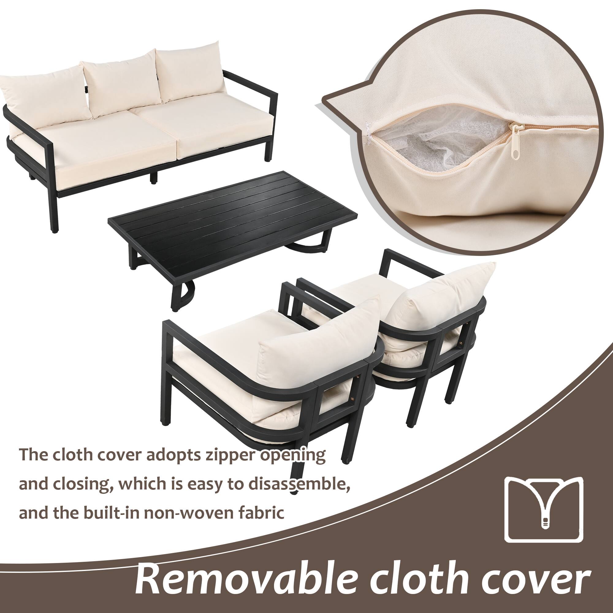 The cloth cover adopts zipper opening and closing, which is easy to disassemble, and the built-in non-woven fabric. Removable cloth cover
