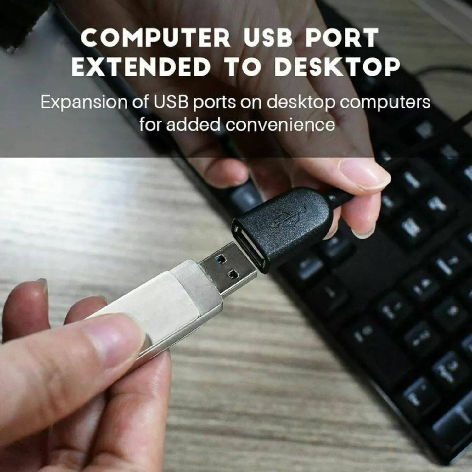 COMPUTER USB PORT EXTENDED TO DESKTOP

Expansion of USB ports on desktop computers for added convenience