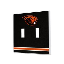 Keyscaper - Oregon State Beavers Stripe Design Double Toggle Light Switch Plate - Multicolor