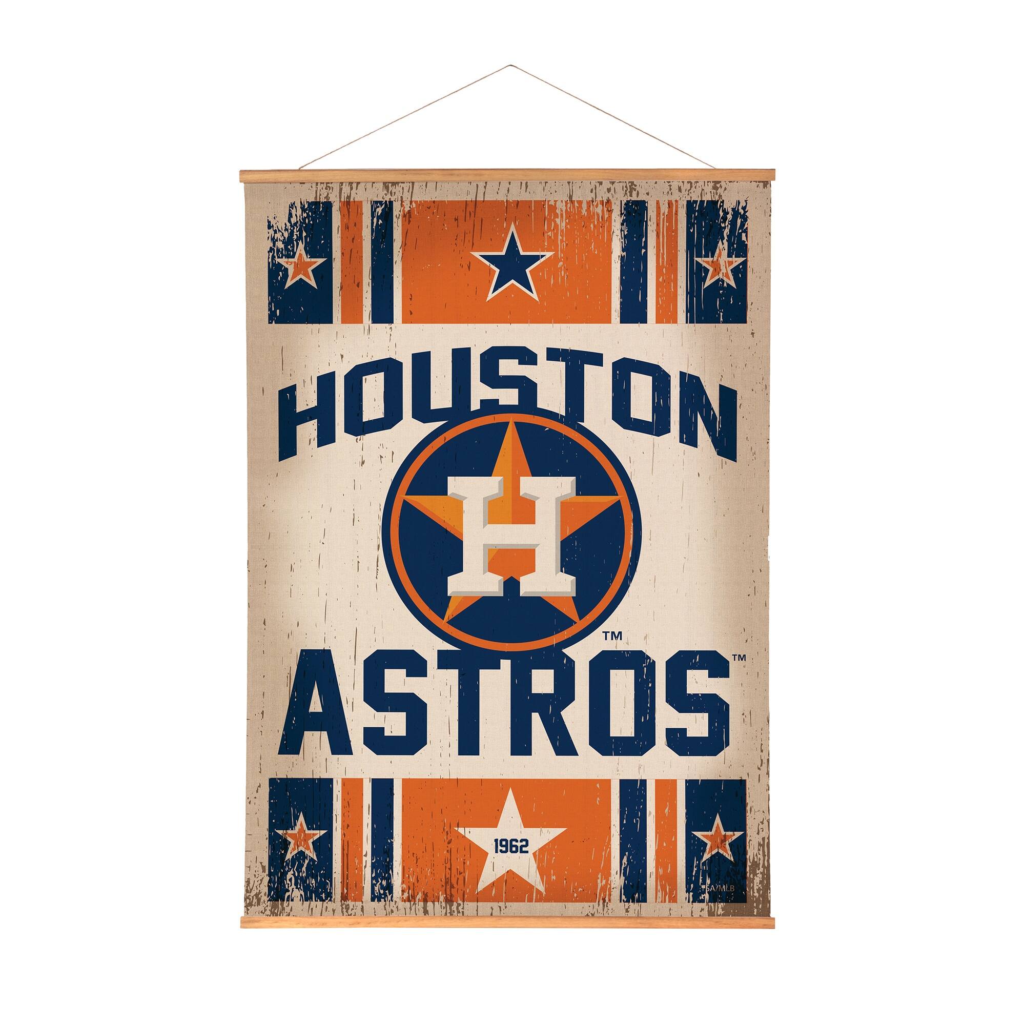 Houston Astros 36" x 54" Large Canvas Wall Art Tapestry with Wood Frame