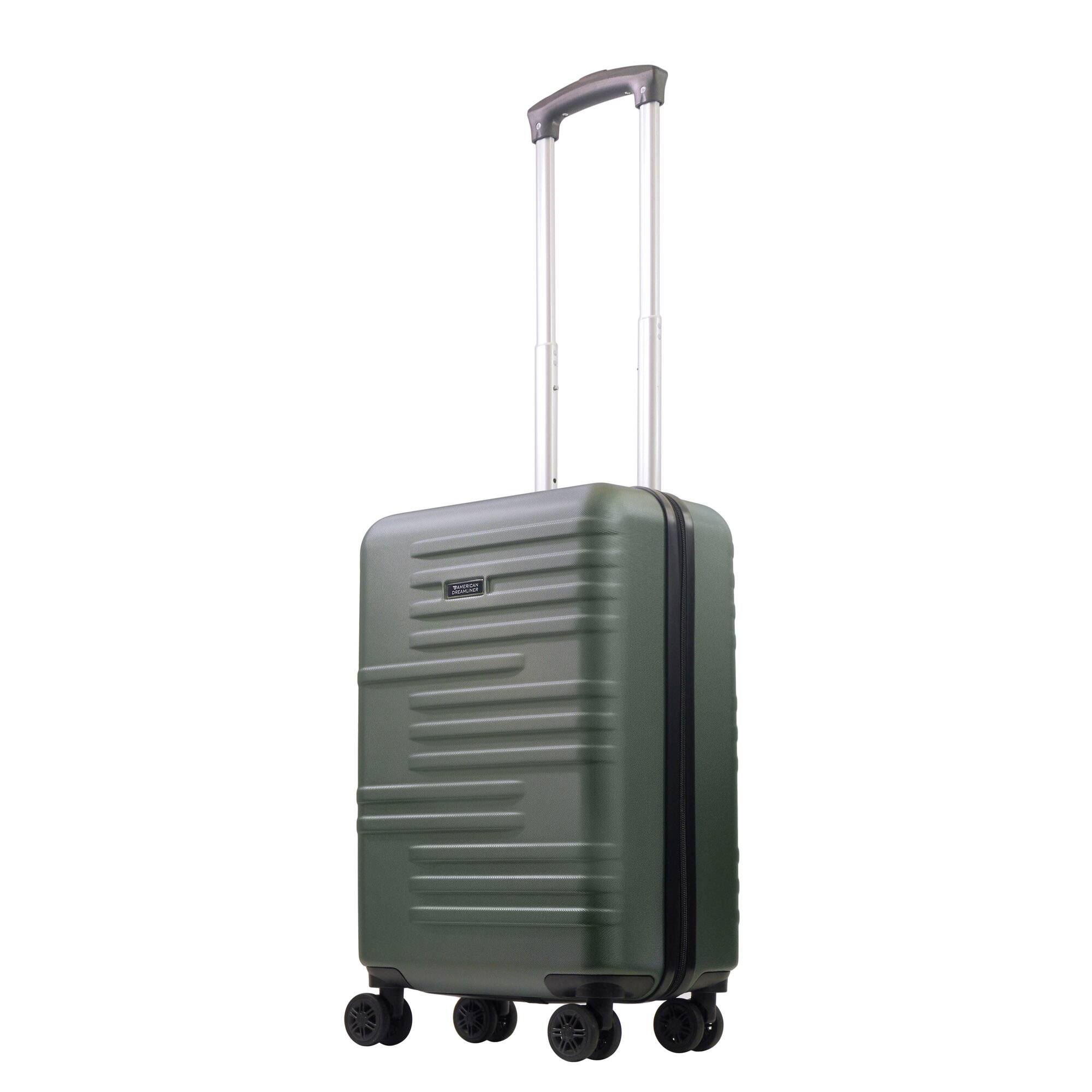 Angle. American Dreamliner - 22.5" Hardside Carry-On Luggage - GREEN.