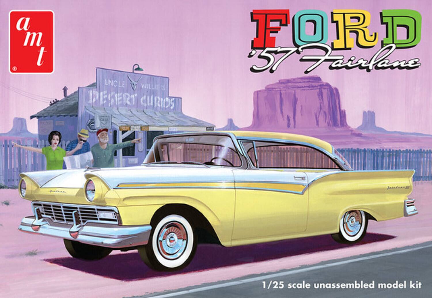 a m t  
1 UNCLE LEWIE DESERT CURIOS  
FORD '57 Fairlane  
1/25 scale unassembled model kit