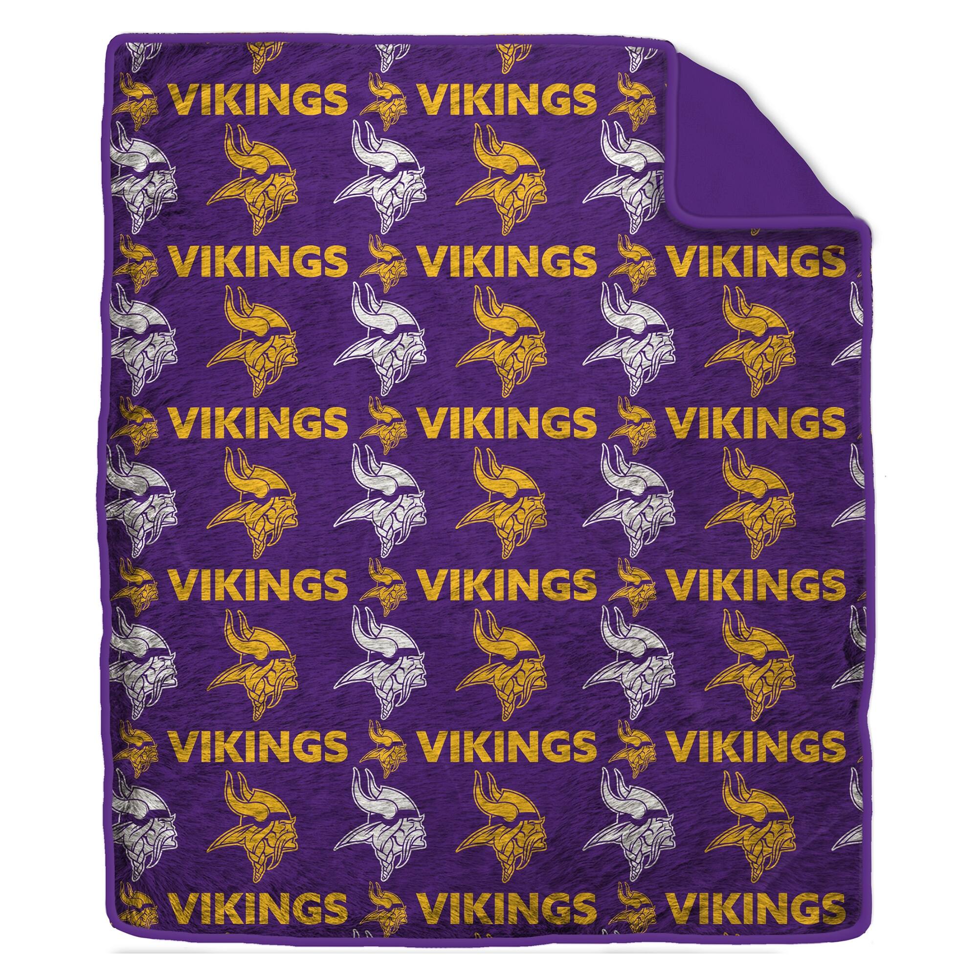 Pegasus - Minnesota Vikings Tonal Wordmark 60" x 70" Faux Fur Blanket - Multicolor