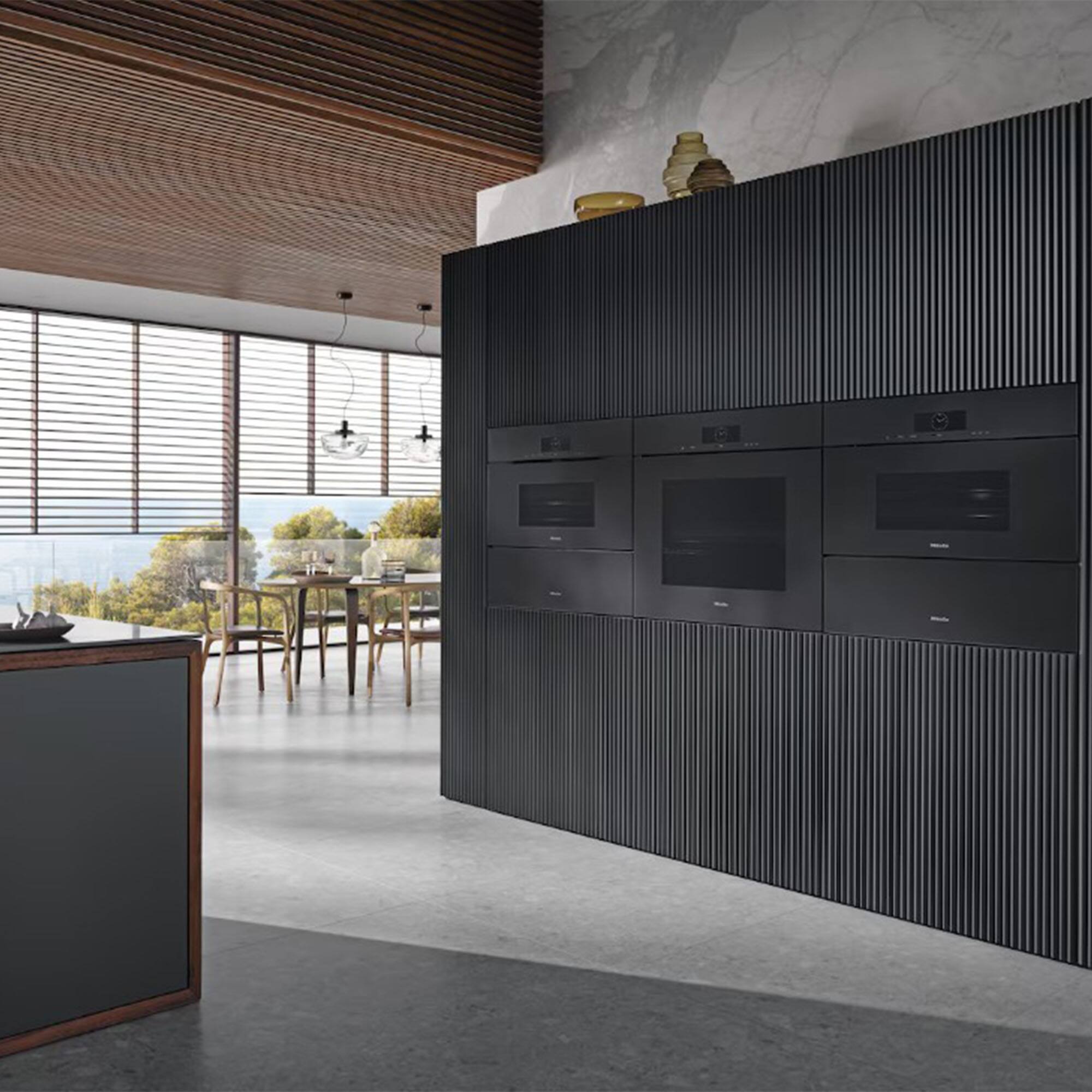 Alt View 9. Miele - DGC 7870X 30" 1.7 Cu. Ft. Handleless Built-In Combi-Steam Single Convection Oven with M Touch Controls and DualSteam - Obsidian Black.
