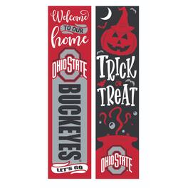 Evergreen Enterprises - Ohio State Buckeyes 47" Double Sided Halloween Leaner Fan Sign - Multicolor