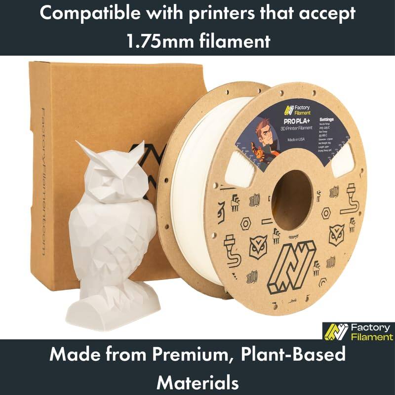 Compatible with printers that accept 1.75mm filament

Made from Premium, Plant-Based Materials
