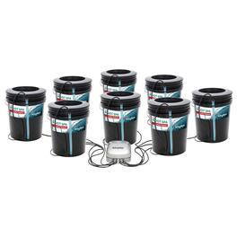 Active Air - Active Aqua RS5GAL8SYS Root Spa 5-Gallon 8-Bucket Deep Water Culture System - Black