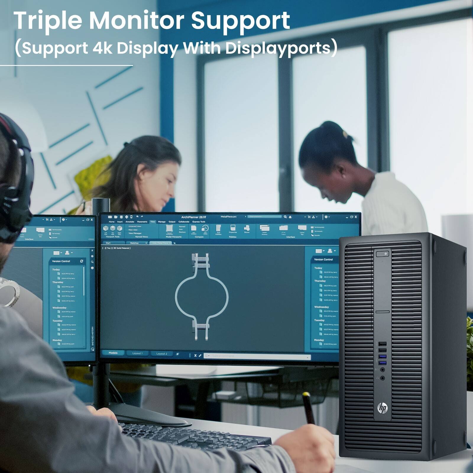 Triple Monitor Support (Support 4k Display With Displayports)