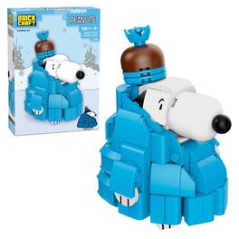 Peanuts Snoopy Puffer Jacket 188-Piece Brickcraft Building Set - Blue