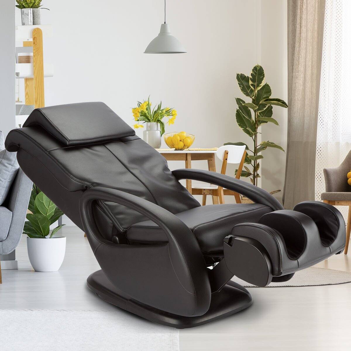 Left. Human Touch - WholeBody 5.1 Swivel Massage Chair Recliner with Foot & Calf Massager, Orbital Back Massage & Retractable Ottoman - Black.