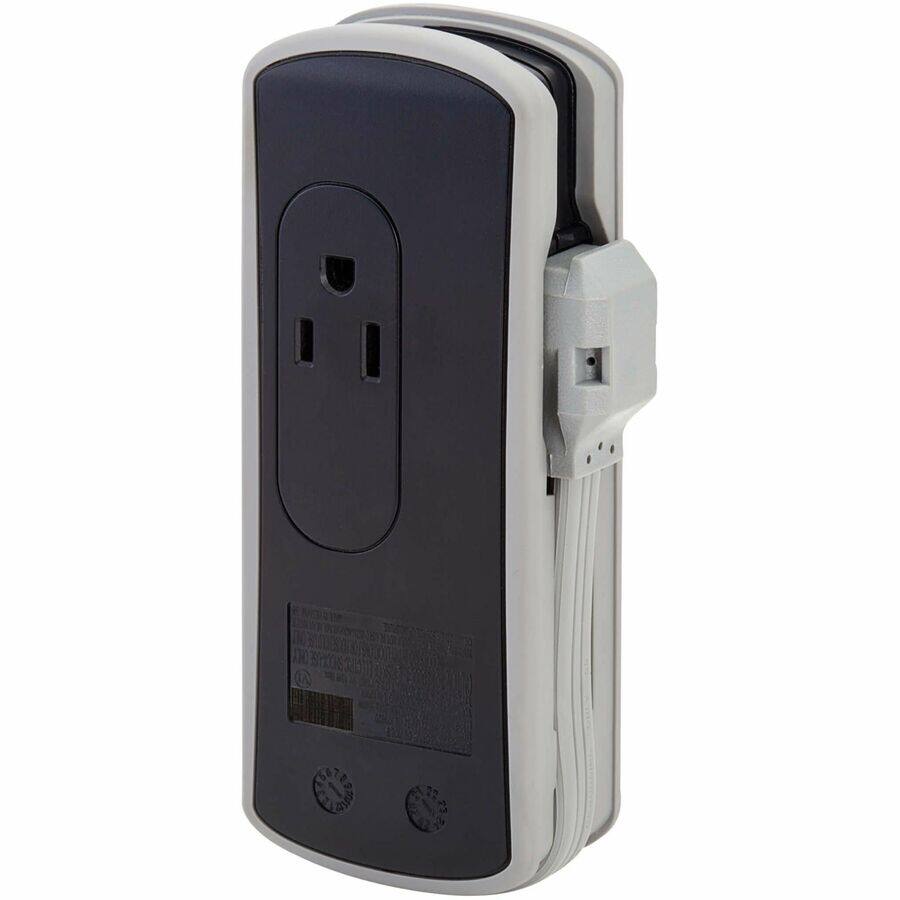 Alt View 5. Tripp Lite - Eaton Tripp Lite Series Protect It! 2-Outlet Travel-Size Surge Protector - 5-15R Outlets, USB-C and USB-A Ports, 5-15P - Black,Gray.